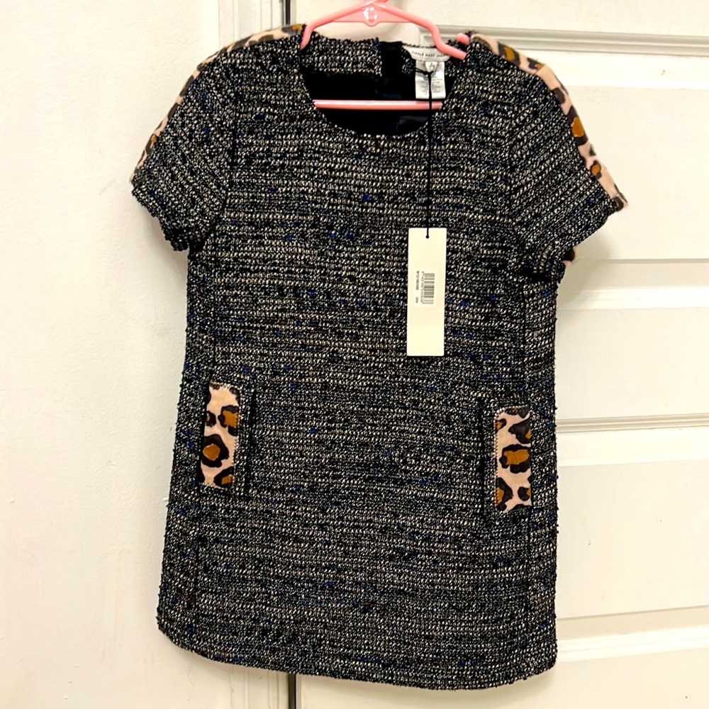 Little Marc Jacobs tweed dress with animal print design. Brand new with tags.